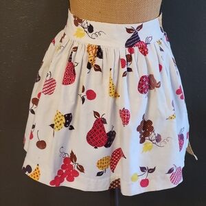 1960s Heavy Cotton Handmade Half Apron Fruit Design